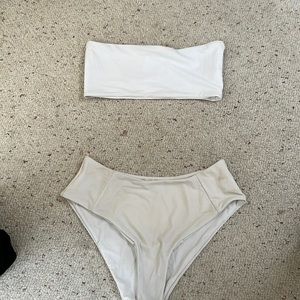 WHITE zaful BIKINI SET high waisted